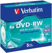 Matricas DVD-RW SERL Verbatim 4.7GB 4x 5 Pack Jewel (43285V