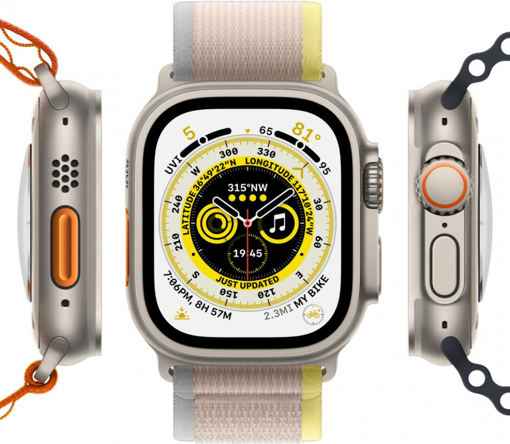 Apple Watch Ultra GPS + Cellular, 49mm Titanium Case with Orange Alpine  Loop - Large (MQFM3EL/A)