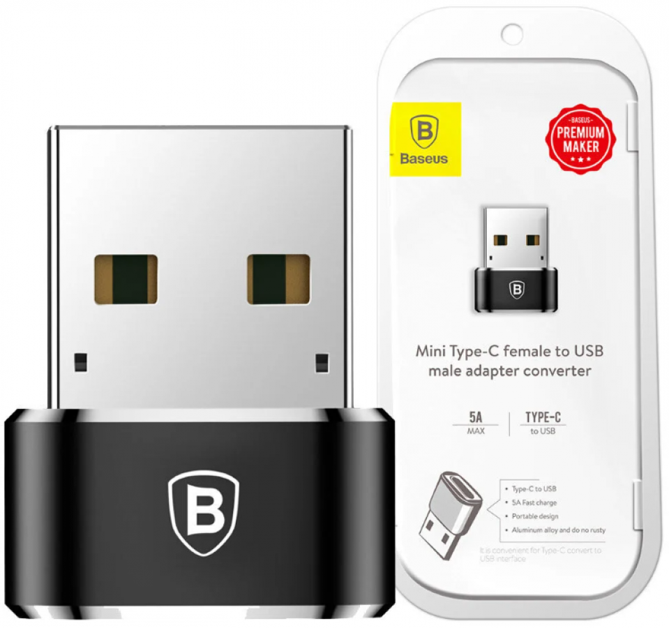 Адаптер Baseus Converter USB Male To Type-C Female Black - Кабели для  мобильных устройств - Телефоны, Смарт часы | Baltic Data