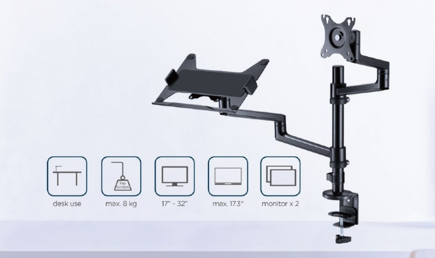 Monitor mount Gembird Desk Mounted Adjustable monitor arm with