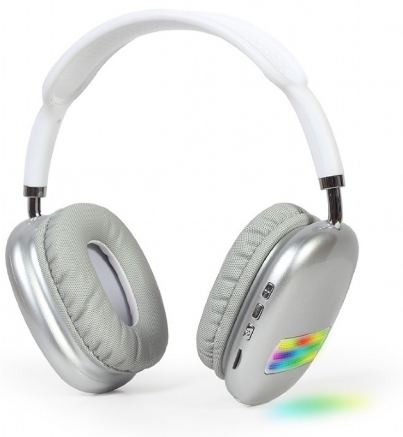 Headphones Gembird BT Stereo Headset with LED Light Effect White