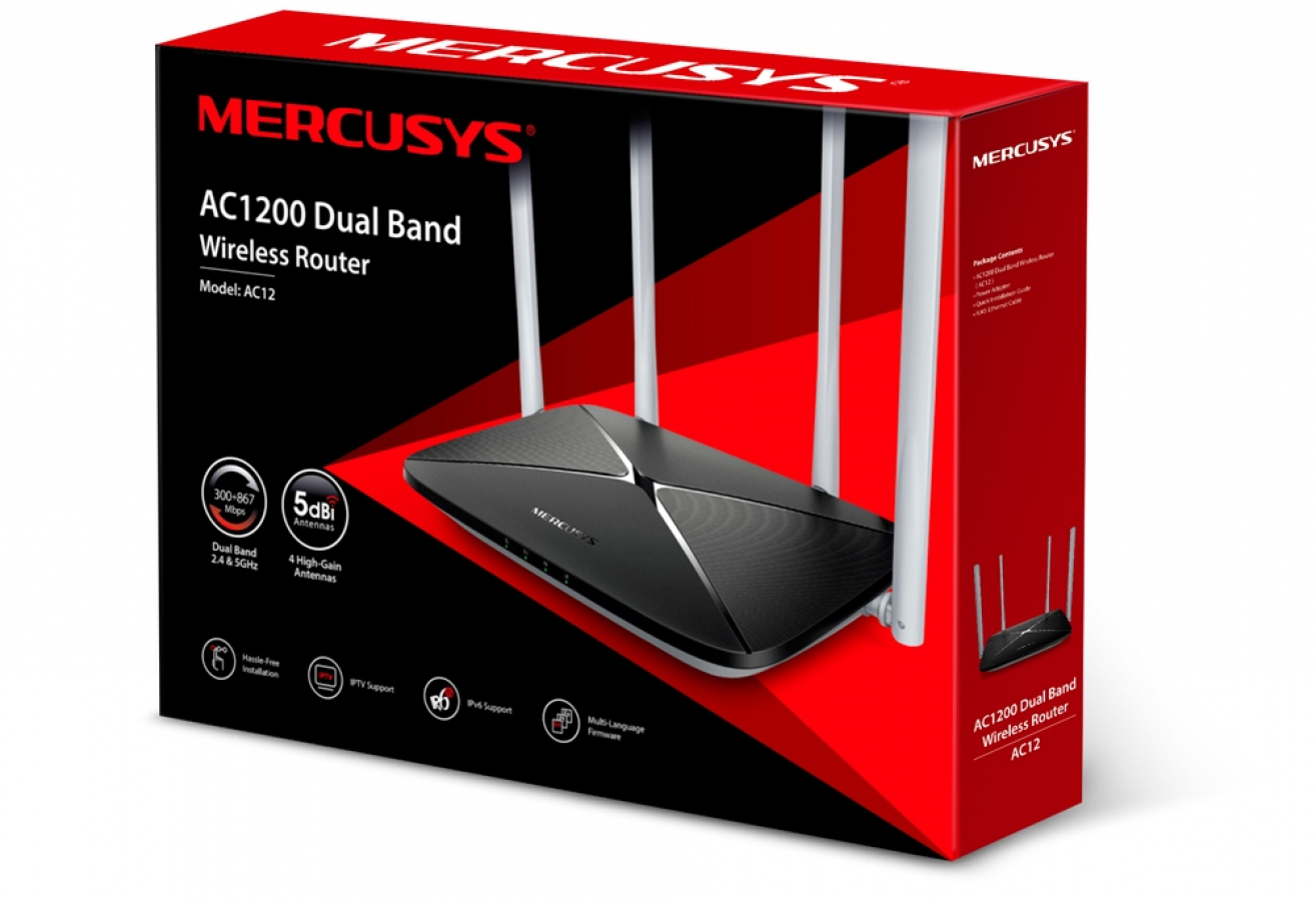 Mercusys AC1200 - Рутеры - Сетевые устройства, SmartHome | Baltic Data