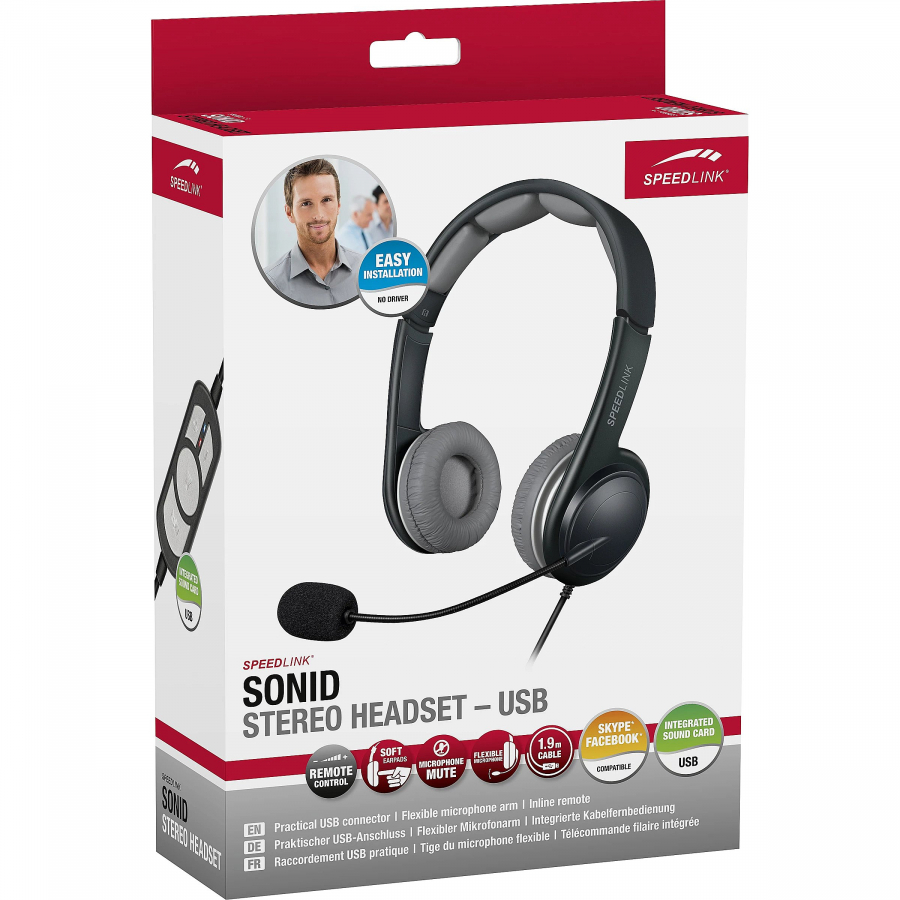 Speedlink Sonid SL 870002 BKGY Black PC headsets Peripherals