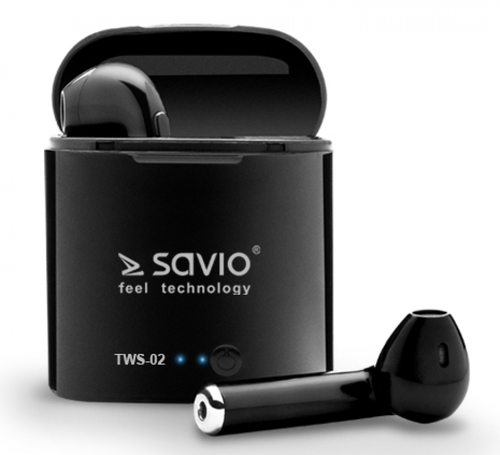 Savio TWS 02 Black Earphones for phones Telephones