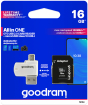 Goodram MicroSDHC 16GB All in one class 10 UHS I + Card reader (M1A4-0160R12