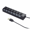 Gembird USB 2.0 7-port hub with switches Black (UHB-U2P7-03