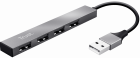 USB Centrmezgls Trust Halyx Aluminium 4-Port Mini USB Hub Silver (23786
