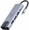 Dokstacija Gembird USB Type-C 5-in-1 Grey (A-CM-COMBO5-04
